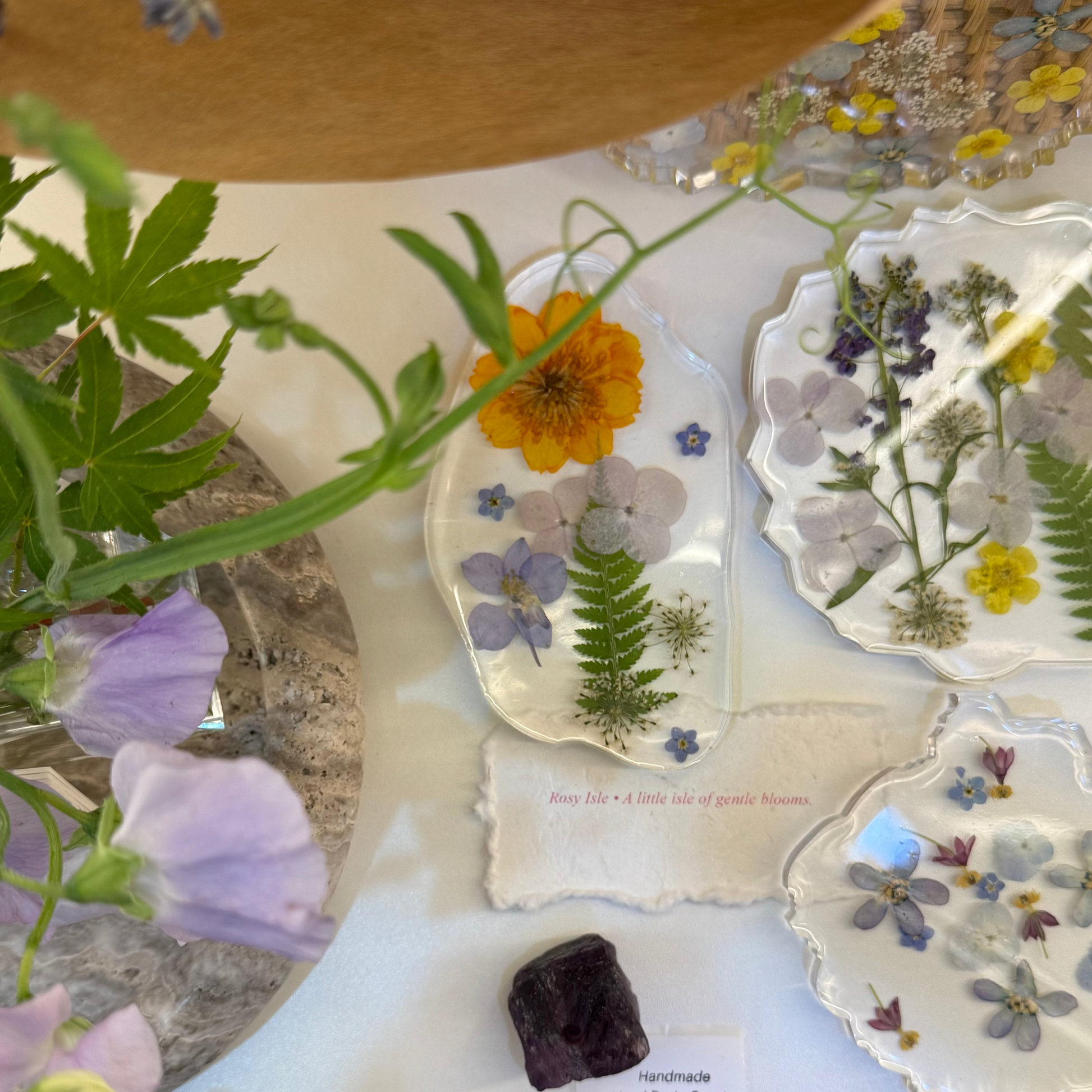 Floral Resin Coaster Rosy Isle