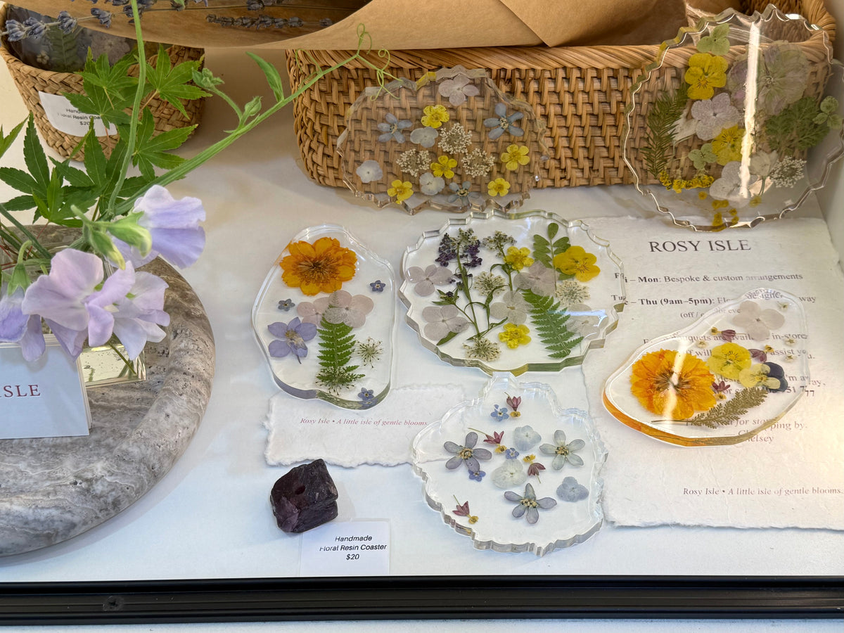 Floral Resin Coaster Rosy Isle
